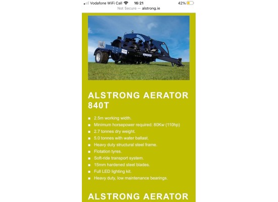 Alstrong 840t trailed aerator
